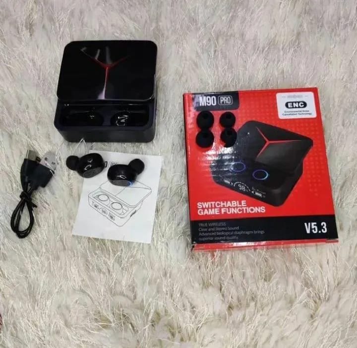 M90 Pro Wireless Earbuds ā Bluetooth 5.3 š§ | Deep Bass | Compact Design | Built-in Mic