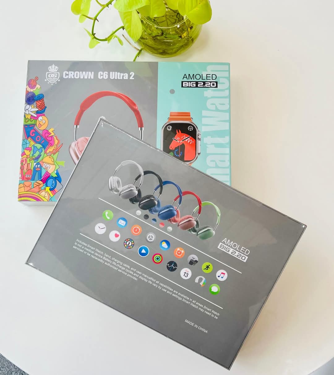 π CROWN C6 Ultra 2 Smartwatch & Bluetooth Headset | 2.20β AMOLED Display | Fitness + Calls