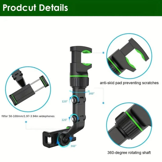 360° Car Phone Holder – Universal Clip Mount for Dashboard & BIKES