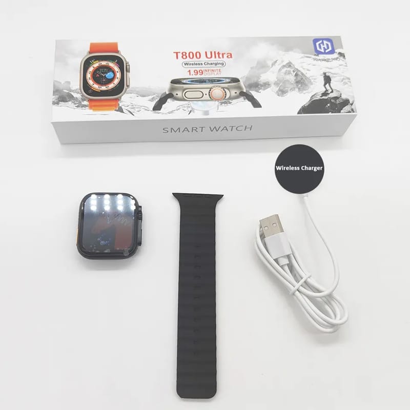 T800 Ultra 3 Smartwatch – Bluetooth Fitness Watch with Sports Modes & Health Tracking (Orange & Black)