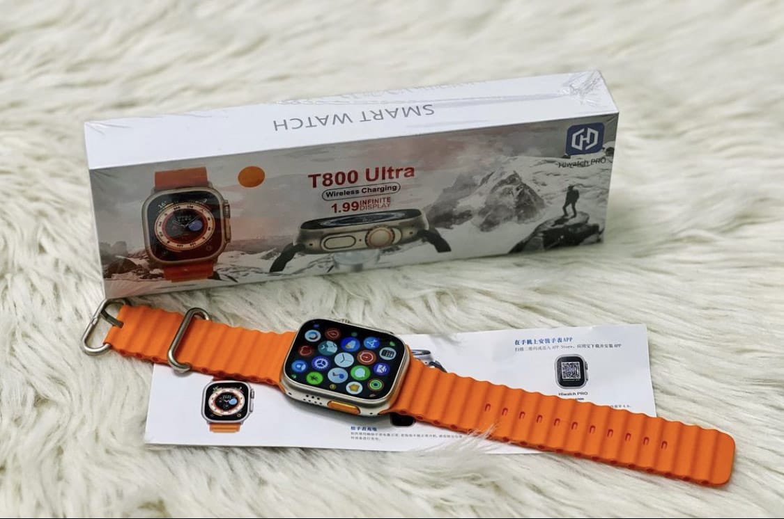 T800 Ultra 3 Smartwatch – Bluetooth Fitness Watch with Sports Modes & Health Tracking (Orange & Black)