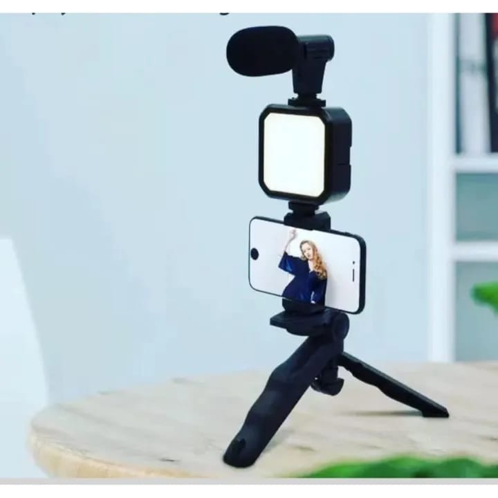 AY 49 Vlogging Kit with Microphone & Adjustable Stand