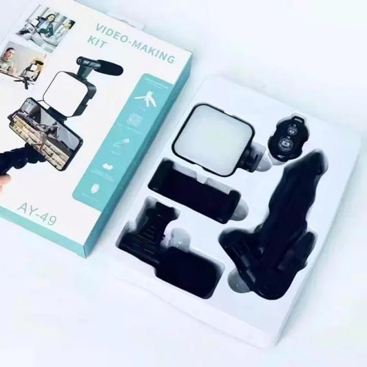 AY 49 Vlogging Kit with Microphone & Adjustable Stand
