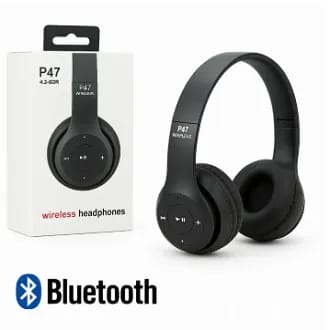 P47 Wireless Bluetooth Headphones 🎧 | Foldable Headset with Mic, FM Radio & TF Card Support 📻📱