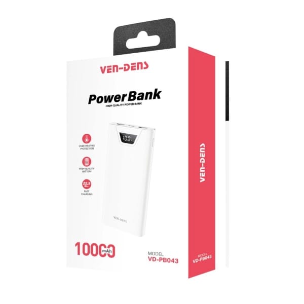 VEN-DENS VD-PB041 10000mAh Power Bank ๐ | Fast Charging, Dual USB Output & Slim Design โก๐ฑ