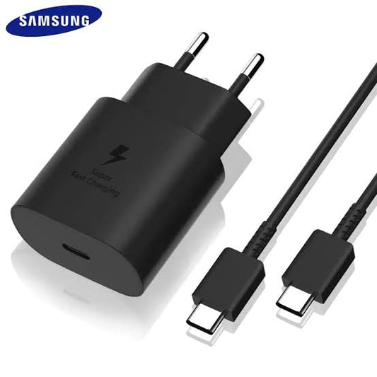 🔌 Samsung Galaxy 25W Fast Charger Adapter + Cable ⚡ | USB-C Quick Charge