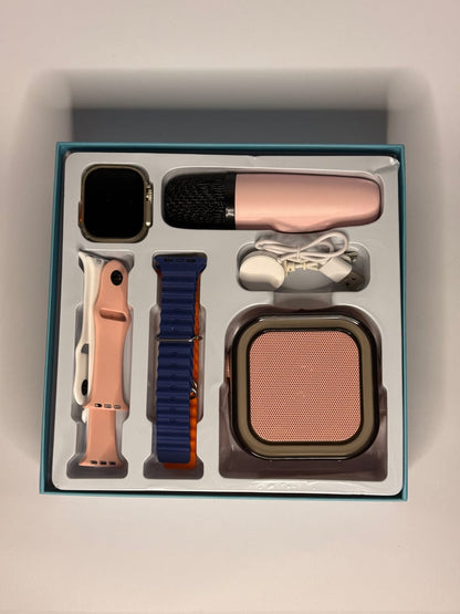 👉 CROWN K12 Ultra Smartwatch Bundle | 4 Straps + Bluetooth Speaker + Wireless Mic