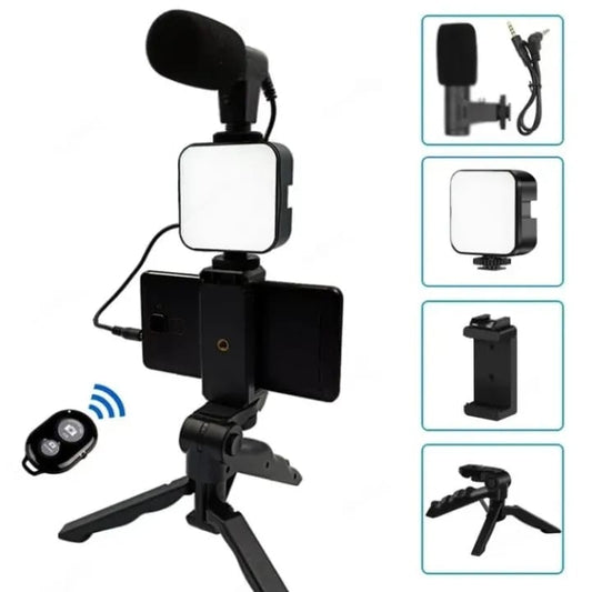 AY 49 Vlogging Kit with Microphone & Adjustable Stand