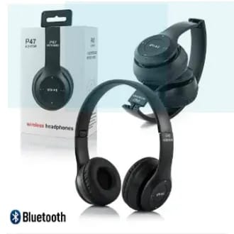 P47 Wireless Bluetooth Headphones 🎧 | Foldable Headset with Mic, FM Radio & TF Card Support 📻📱